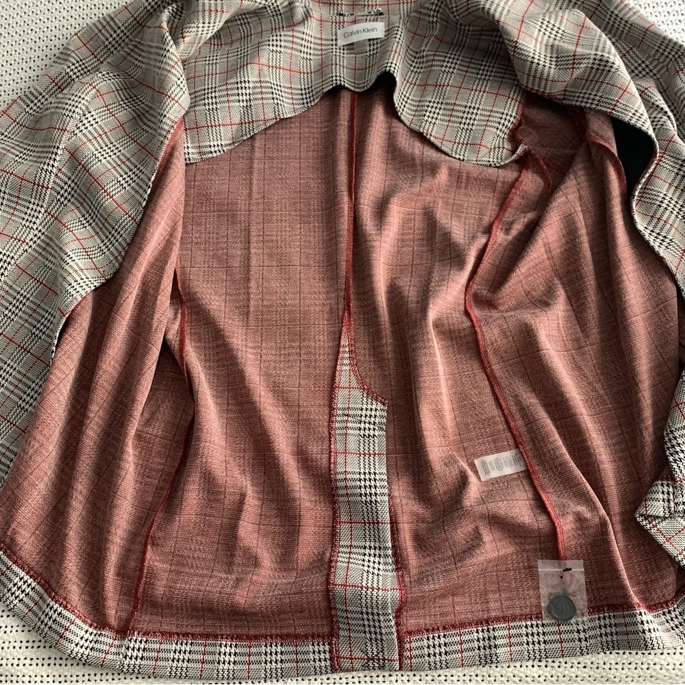 Calvin Klein 2X Plaid Single Button Blazer Preppy Career Old Money Houndstooth - Picture 8 of 16
